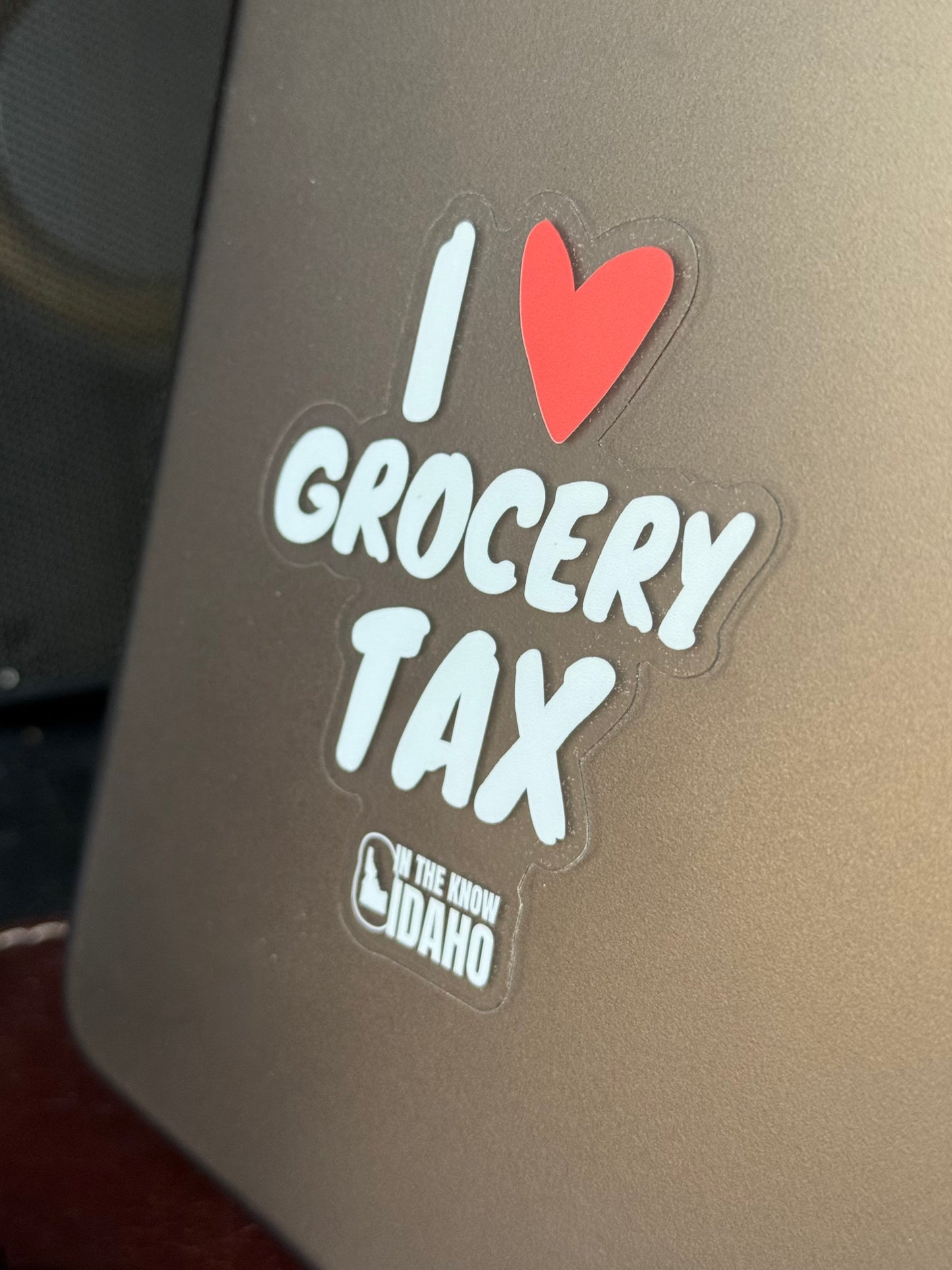 'I ❤️ Grocery Tax' Sticker